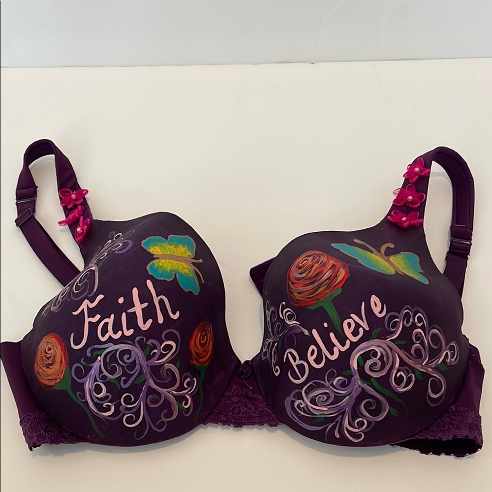 Faith & Believe Painted Purple Bra - Women Intimates